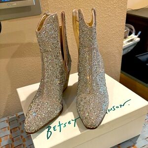 Brand new with the box, betsy Johnson rhinestone boots